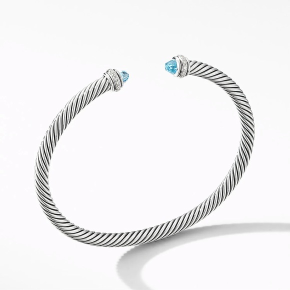 David Yurman cable bracelet with blue topaz - Picture 2 of 8
